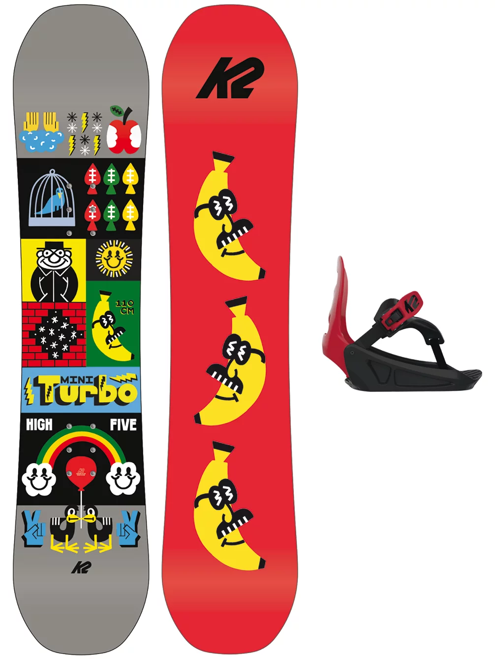 K2 Mini Turbo 120 + Mini Turbo S 2023 Snowboard-Set 1 K2 Mini Turbo 120 + Mini Turbo S 2023 Snowboard-Set